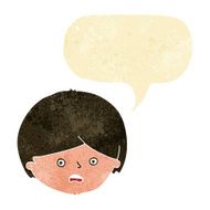 cartoon unhappy boy with speech bubble N10