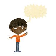 Cartoon happy boy with speech bubble N42