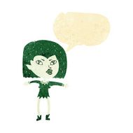 cartoon vampire girl with speech bubble N42