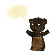 cute cartoon black bear with speech bubble N15