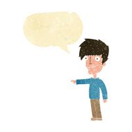 cartoon happy man pointing with speech bubble N12