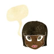 cartoon female face with speech bubble N27