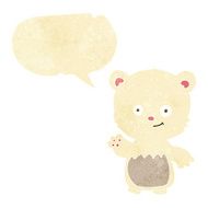 cartoon polar bear cub waving with speech bubble N2