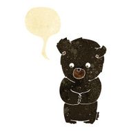 cute cartoon black bear with speech bubble N16