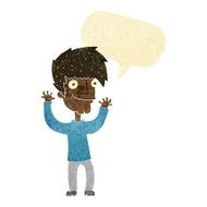 cartoon man waving arms with speech bubble N2