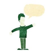 cartoon happy vampire with speech bubble N8
