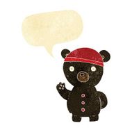 cartoon black bear cub with speech bubble N11