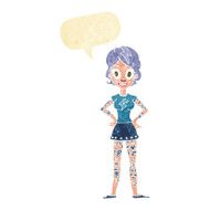cartoon woman with heavy tattoos speech bubble N2