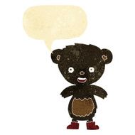 cartoon black bear cub with speech bubble N12