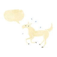 cartoon horse sweating with speech bubble N2
