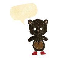 cartoon black bear cub with speech bubble N13