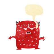 cartoon little alien with speech bubble N2