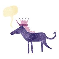 cartoon unicorn with speech bubble N6