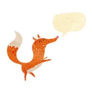 cartoon happy fox with speech bubble N2