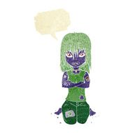 cartoon vampire girl with speech bubble N44