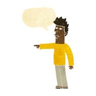 cartoon man pointing with speech bubble N34