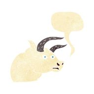 cartoon angry bull head with speech bubble