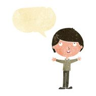 Cartoon happy boy with speech bubble N43
