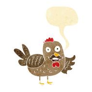 cartoon old rooster with speech bubble N2