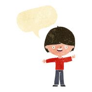 Cartoon happy boy with speech bubble N44