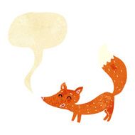 cartoon little fox with speech bubble N5