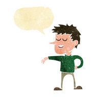 cartoon man making dismissive gesture with speech bubble N4