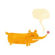 cartoon funny little dog with speech bubble N4
