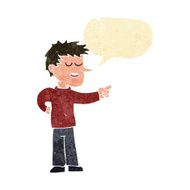 cartoon man pointing with speech bubble N35