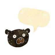 cartoon black bear with speech bubble N13