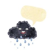 cartoon raincloud with speech bubble