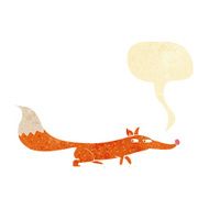 cartoon little fox with speech bubble N6