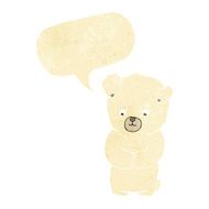 cute cartoon polar bear with speech bubble N11