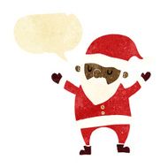 cartoon dancing santa with speech bubble N2