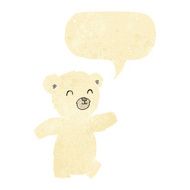 cute cartoon polar bear with speech bubble N12