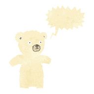 cute cartoon polar bear with speech bubble N13