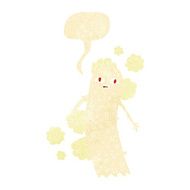 cartoon spooky ghost with speech bubble N9