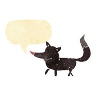 cartoon little wolf with speech bubble N3