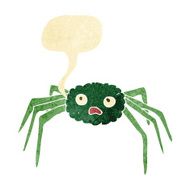 cartoon spider with speech bubble N4