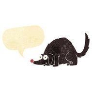 cartoon happy dog with speech bubble N16