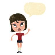 cartoon woman with idea speech bubble N48