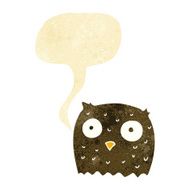 Cartoon owl with speech bubble N13
