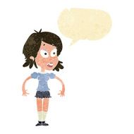 cartoon surprised woman with speech bubble N47
