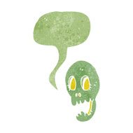 funny cartoon skull with speech bubble N4
