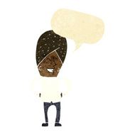 cartoon happy man with speech bubble N83