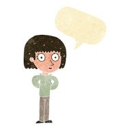 cartoon staring woman with speech bubble N10