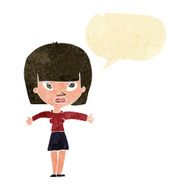 cartoon woman giving thumbs up symbol with speech bubble N13