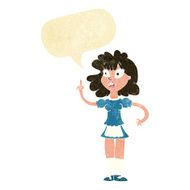 cartoon worried maid with speech bubble N2