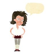 cartoon woman with hands on hips speech bubble N43