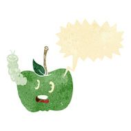 cartoon apple with bug speech bubble N5