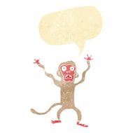 cartoon frightened monkey with speech bubble N2